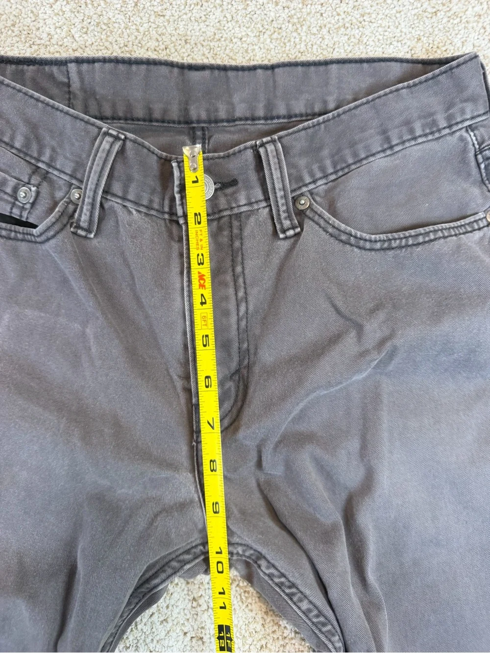 Levi’s 514 Men’s 32x30 Charcoal Gray Twill Pants Straight Fit 100% Cotton